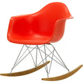 Thumbnail photo of Eames Plastic Armchair RAR - 03 Poppy Red - Chrome Base - Golden Maple - Dining Chairs - Metal/wood/plastic