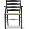 Thumbnail photo of Klint Armchair 3208 / By Kaare Klint - Spisebordsstol - Black Lacquered Oak / Natural Papercord - W58 X D55 X H85 X Sh45,5 Cm