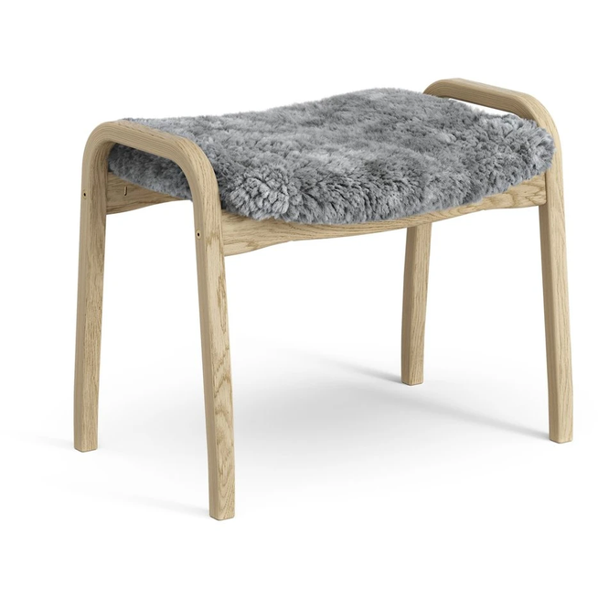 Photo of Lamini Children's Foot Stool Laquered Oak/sheep Skin