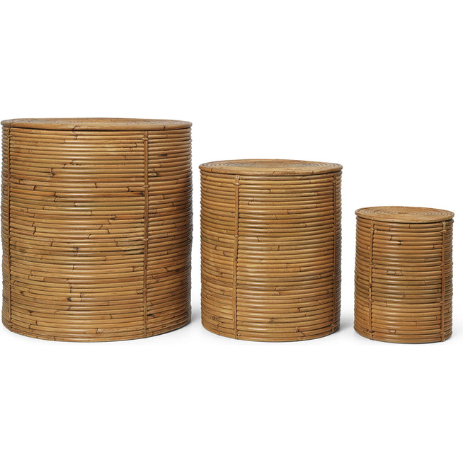 Photo of Column Storage - Storage boxes - Natural - Ø40 x H42 cm