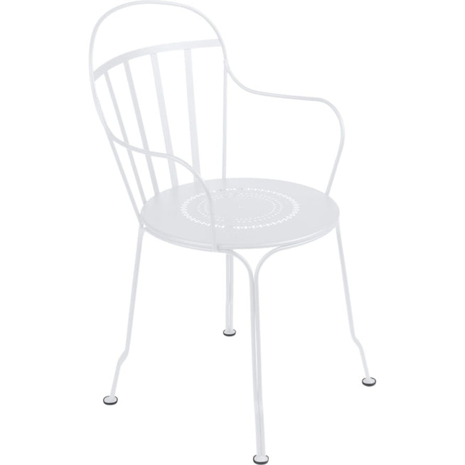 Photo of Louvre Armchair Cotton White 01 - Matstolar Utomhus - Vit - Metall