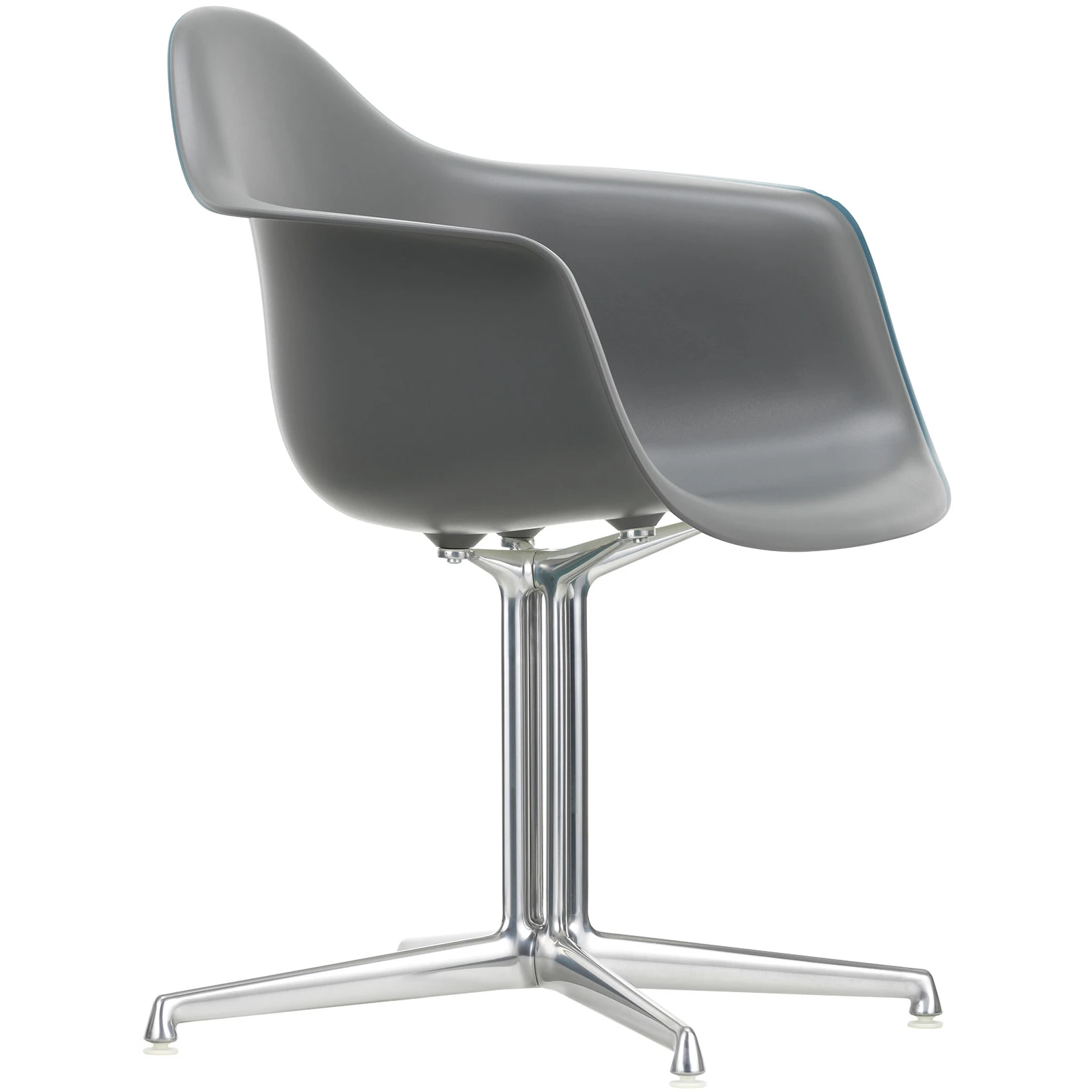 Eames Plastic Armchair Dal - 56 Granite Grey - Aluminium Polished - Matstolar - Charles & Ray Eames - Grå - Metall/plast