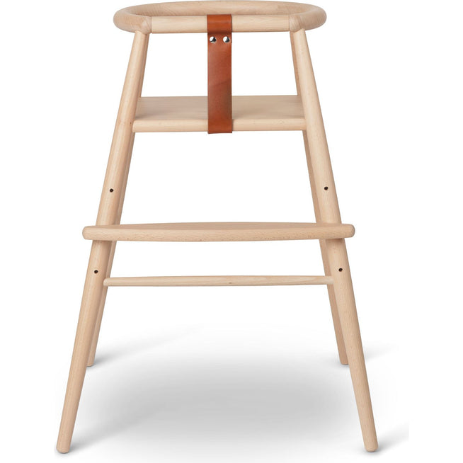 Photo of Nd54 High Chair Clear Lacquered Beech-Cognac Leather