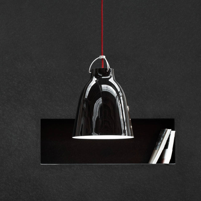 Photo of Caravaggio 2 Pendant Black Smooth-red Textile Cord