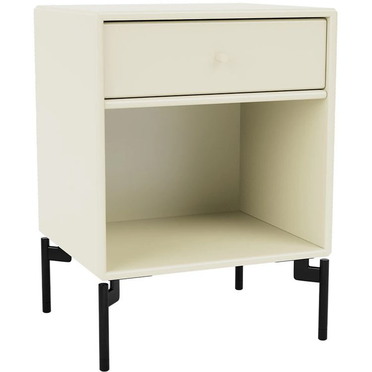 Photo of Dream Nightstand - Vanilla / Black Legs - Bedside Table - Peter J. Lassen - White - Mdf