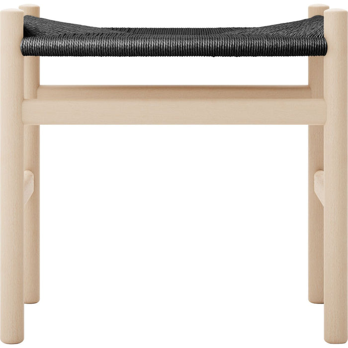 Photo of Carl Hansen - Ch53, Beech, soaped, black braided, 43 cm - footstools - Hans J. Wegner - Wood-coloured - Paper/wood