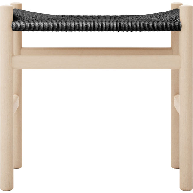 Photo of Carl Hansen - Ch53, Beech, soaped, black braided, 43 cm - footstools - Hans J. Wegner - Wood-coloured - Paper/wood