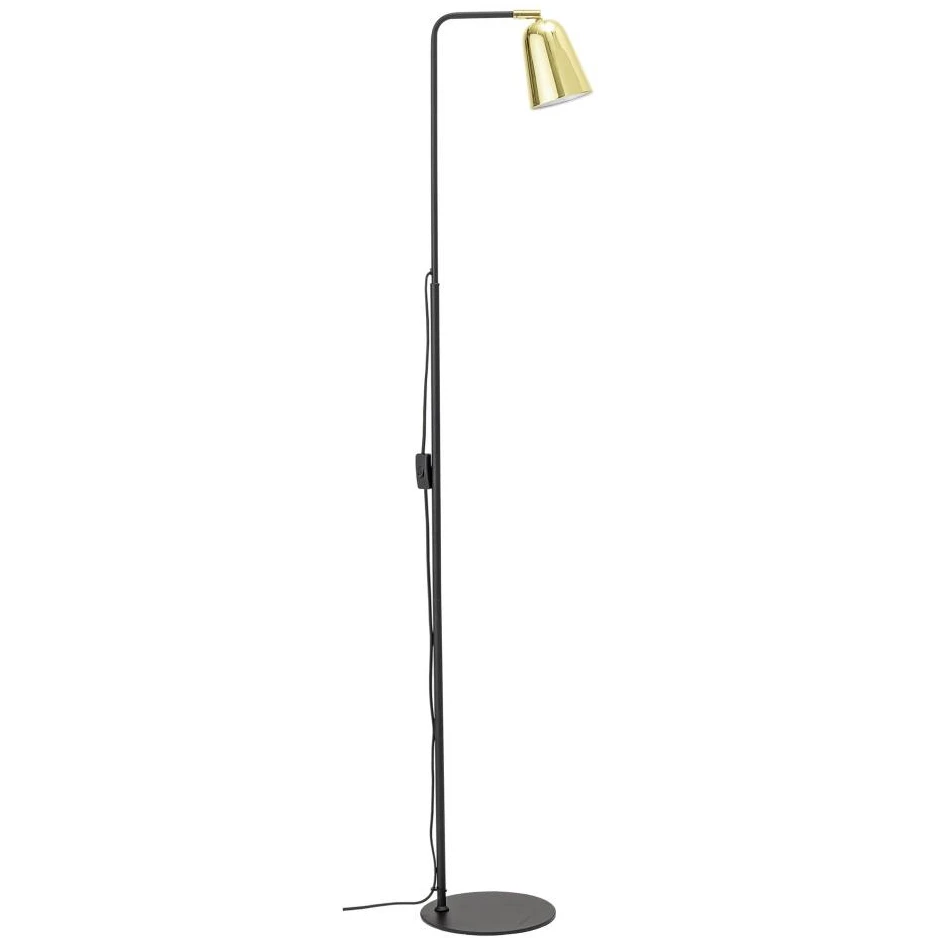 Floor lamp black metal with gold