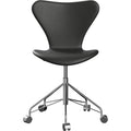 Thumbnail photo of Sjuan 3117 Upholstered Office Chair Soft Wheels Essential Black Leather-chrome
