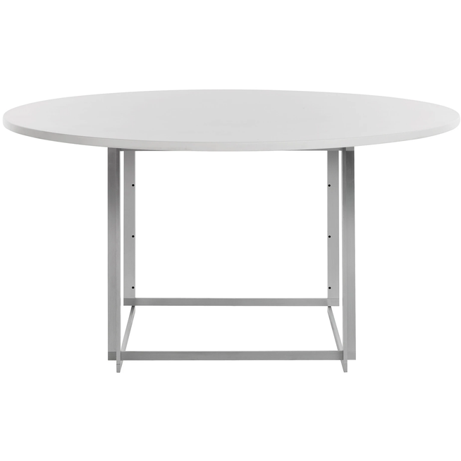 Photo of Pk58 - Dining table - Poul Kjærholm - White - Metal/plastic
