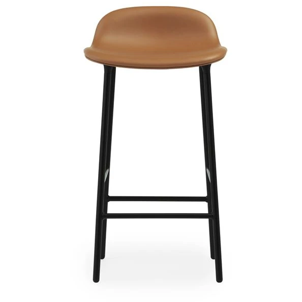 Photo of Shape Bar Stool Sh: 65cm - Brandy Leather/steel