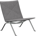 Thumbnail photo of Pk22, Leather, Embrace Concrete Grey - Armchairs - Poul Kjærholm - Grey - Leather/metal