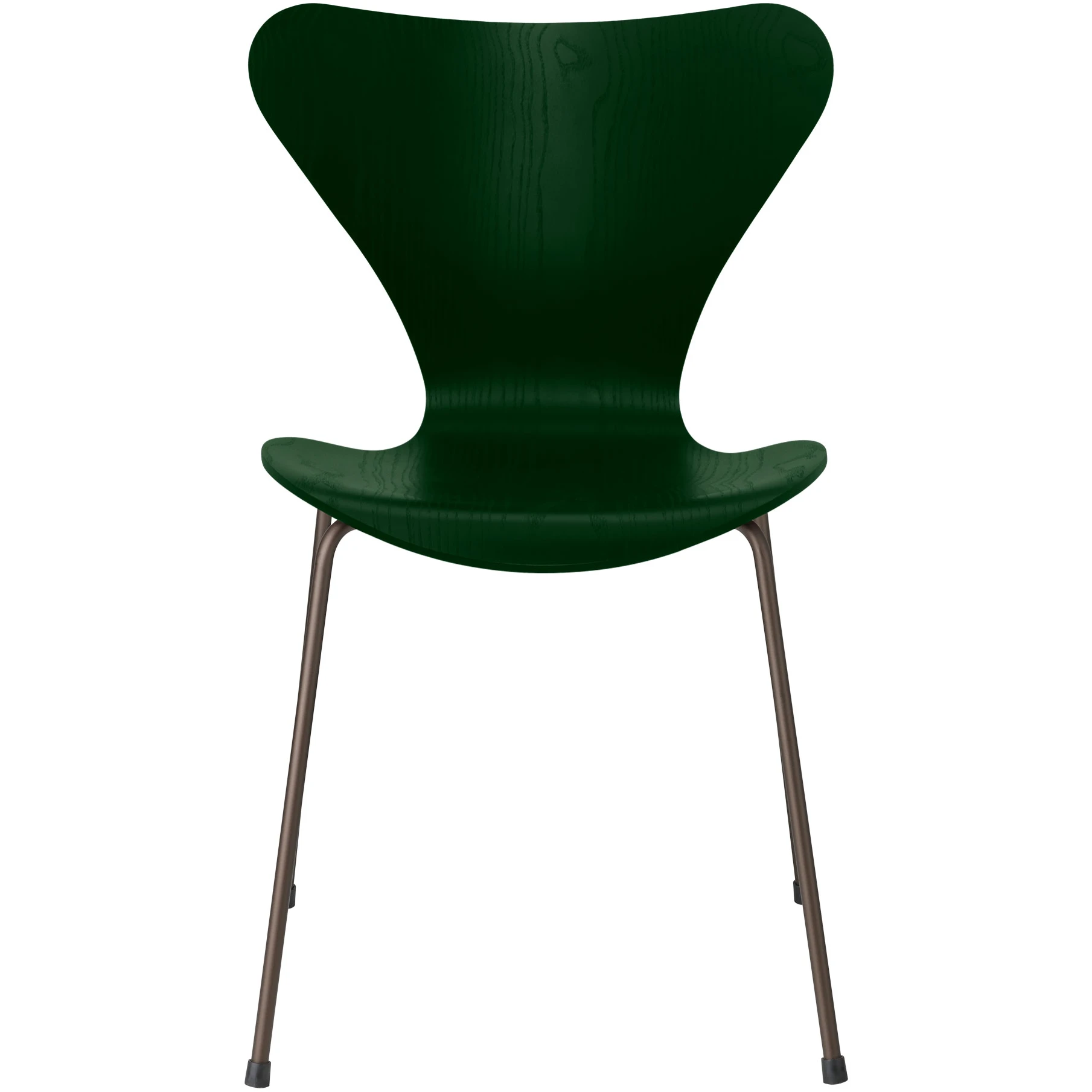 3107 Seven, coloured box, Venetian Red, Underframe Brown Bronze - Dining chairs - Arne Jacobsen - Red - Metal/wood