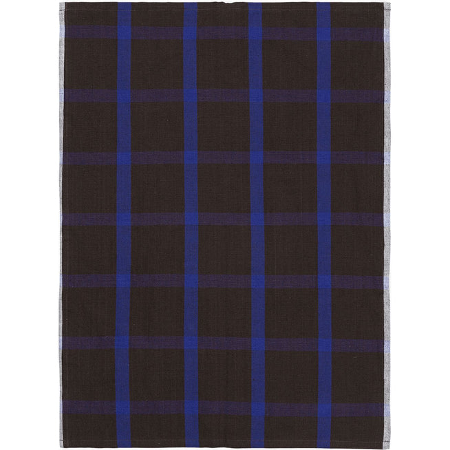 Photo of Hale Tea Towel - Viskestykke - Chocolate/bright Blue - W50 X H70 Cm