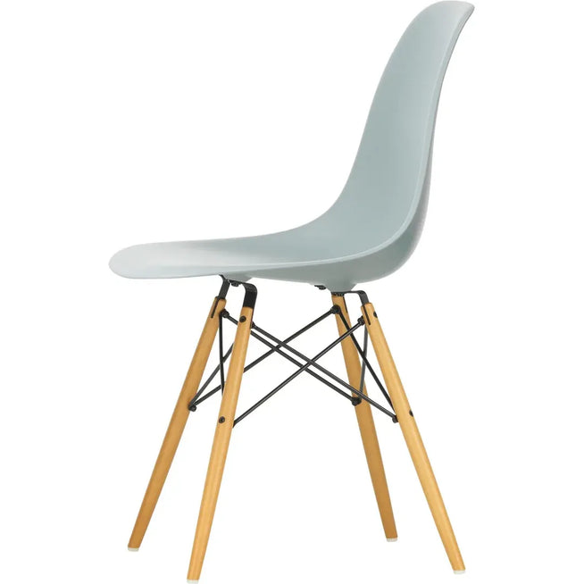 Photo of Eames Plastic Chair Dsw - 24 Light Grey - Golden Maple - Dining Chairs - Metal/wood/plastic