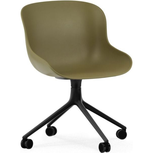 Photo of Hyg Chair Swivel 4w - Kontorstol - Olive - Sort Aluminium - H: 84 X L: 54 X D: 53,5 X Sh: 46 Cm