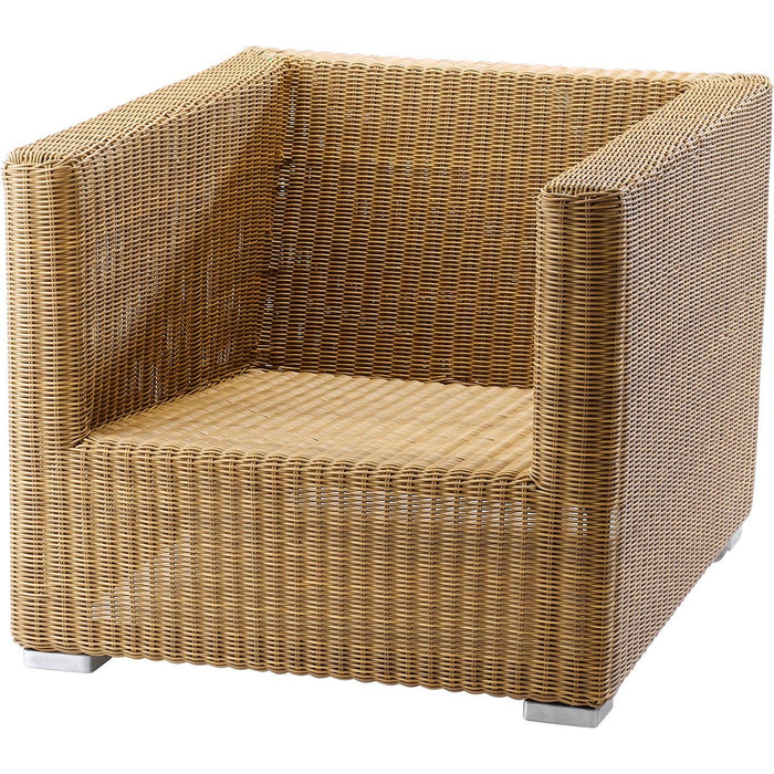 Photo of Chester Chair Incl. White Cushion, Natural, Cane-line Fiber - Utomhusfåtöljer - Cane-line Design Team - Textilmaterial/plast