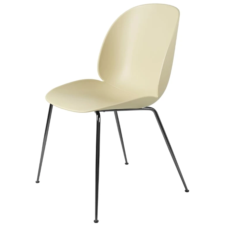 Beetle Dining Chair Un-upholstered - Black Chromed Legs