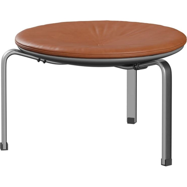 Photo of Pk33, Leather, Grace Walnut - Stools - Poul Kjærholm - Brown - Leather/metal