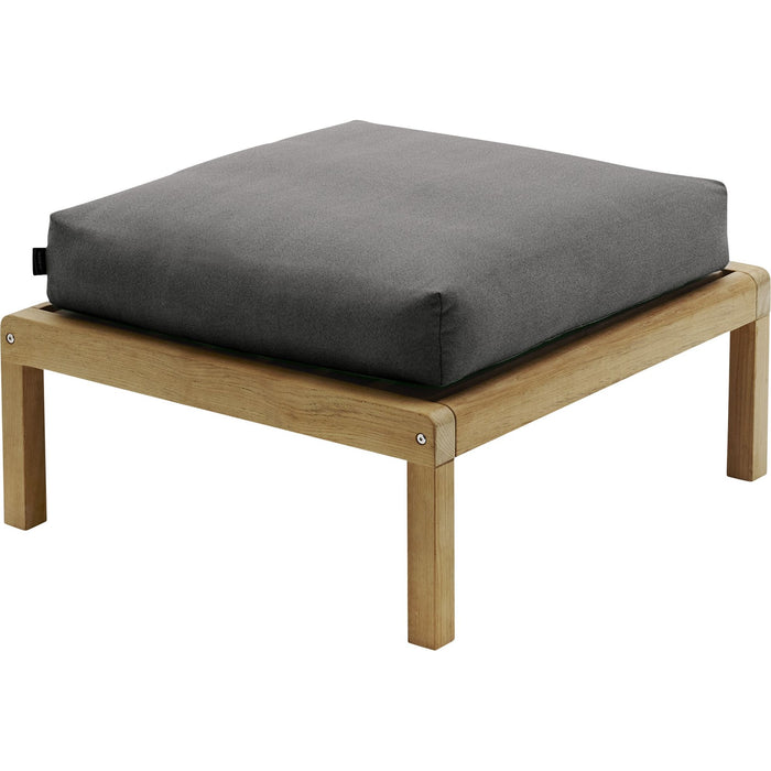 Virkelyst Pouf, Teak, Fossflakes Padding, Outdoor Textile / Charcoal - Utomhuspallar & Puffar - Says Who - Grå