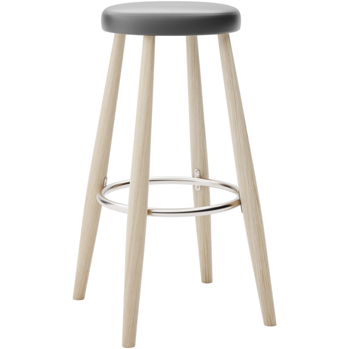 Carl Hansen - Ch56 High Stool, Soaped Oak, Leather Group A Loke - 7150 - Bar stools & Bar stools - Hans J. Wegner - Wood - Leather/metal/wood