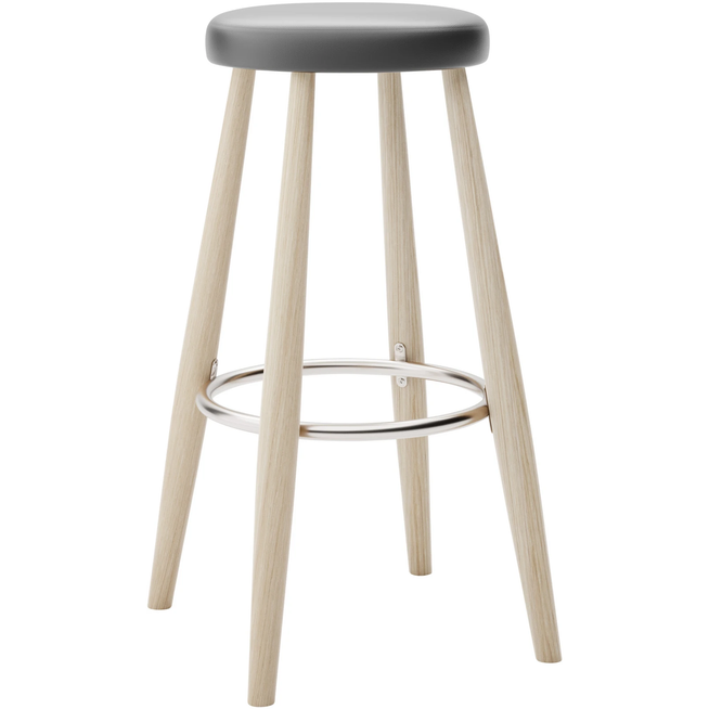 Photo of Carl Hansen - Ch56 High Stool, Soaped Oak, Leather Group A Loke - 7150 - Bar stools & Bar stools - Hans J. Wegner - Wood - Leather/metal/wood