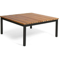 Häringe Lounge Table Small, Black Stainless Steel, Teak Slats - Small Table & Side Table Outdoor - Joacim Wahlström, Carl Jägnefeldt - Wood-coloured - Metal/Wood
