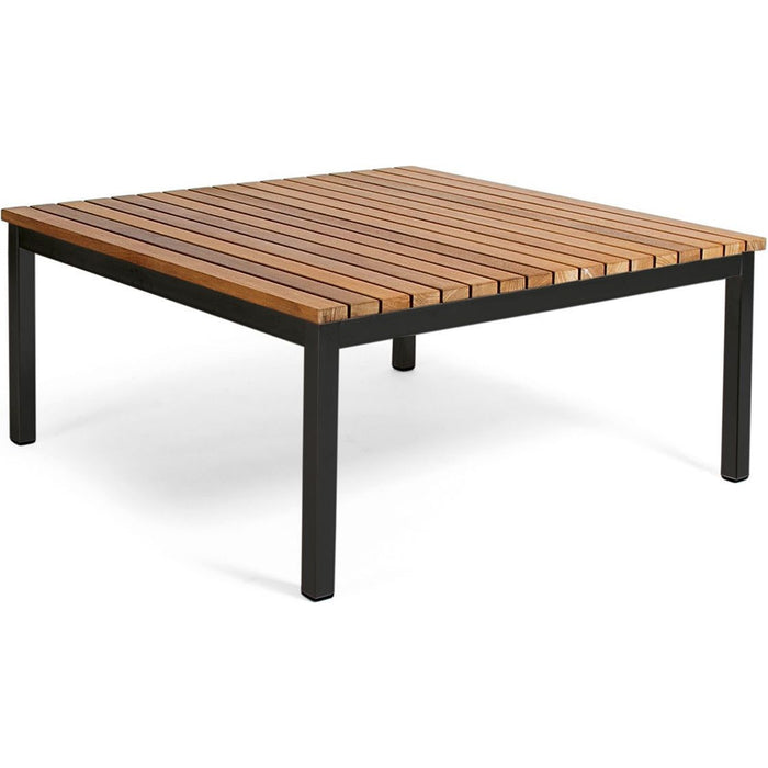 Häringe Lounge Table Small, Black Stainless Steel, Teak Slats - Small Table & Side Table Outdoor - Joacim Wahlström, Carl Jägnefeldt - Wood-coloured - Metal/Wood