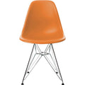Eames Plastic Chair Dsr - 43 Rusty Orange - Chrome Base - Matstolar - Charles & Ray Eames - Orange - Metall/plast