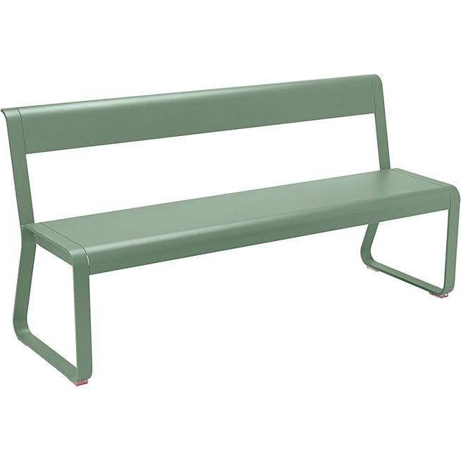 Photo of Bellevie Bench With Backrest - Cactus - Garden Benches - Pagnon & Pelhaître - Green - Metal