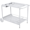 Luxembourg Side Bar/trolley Bar, Cotton White - Outdoor Small Tables & Side Tables - Frédéric Sofia - White - Metal