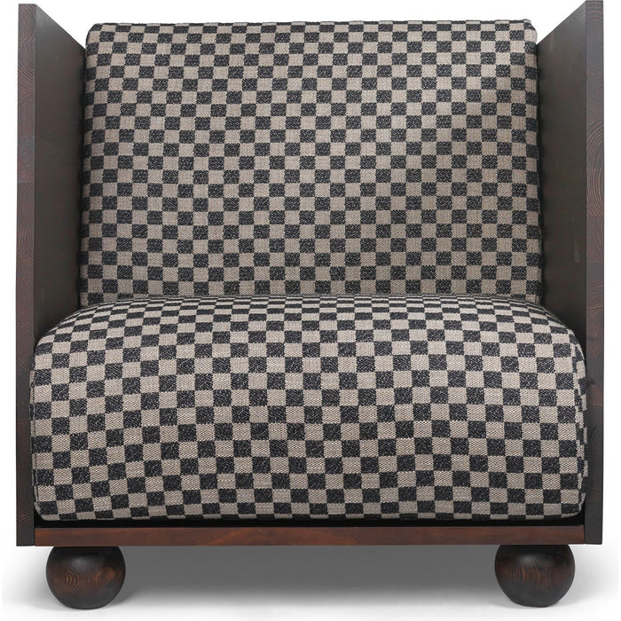 Photo of Rum Lounge Chair - Loungestol - Rum Lounge Chair Check - Dark Stained/sand/black - W80 X D86 X H84 Cm