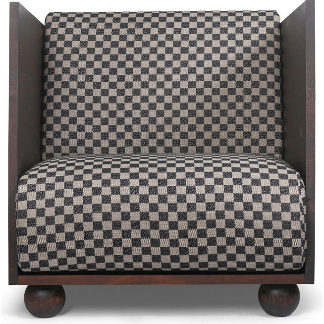 Photo of Rum Lounge Chair - Loungestol - Rum Lounge Chair Check - Dark Stained/sand/black - W80 X D86 X H84 Cm
