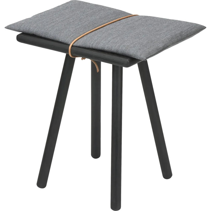 Photo of Georg Stool Black Lacquered - Stools - Christina Liljenberg Halstrøm - Black - Leather/wood/wool