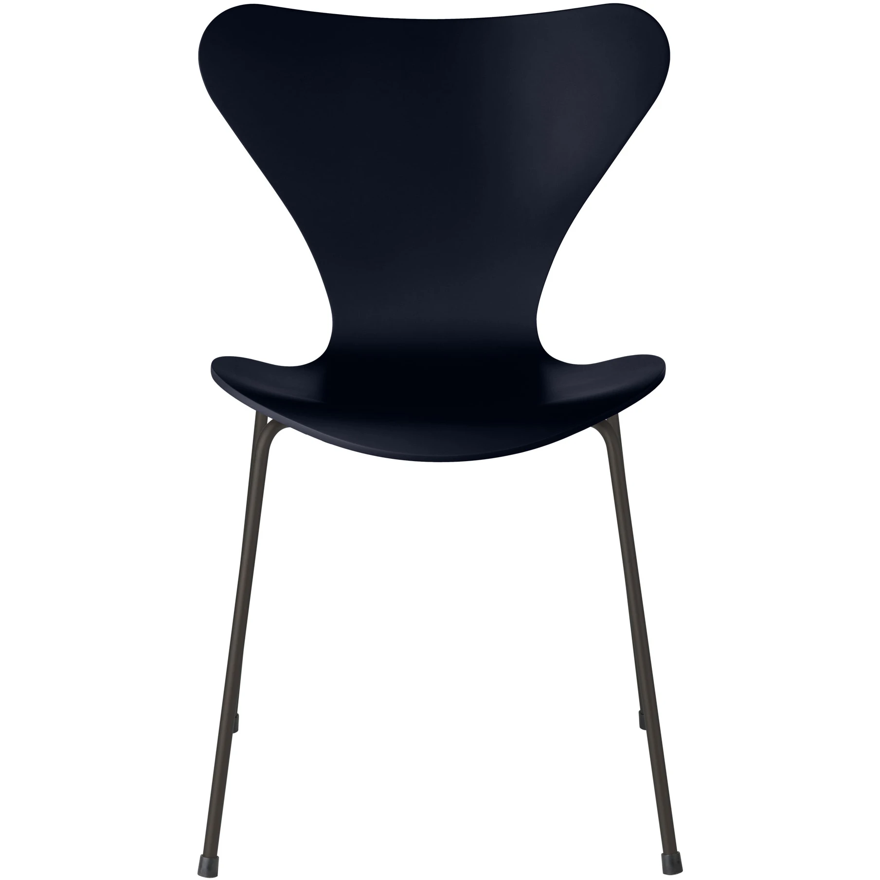 3107 Seven, Coloured Ash, Venetian Red, Underframe Warm Graphite - Dining chairs - Arne Jacobsen - Red - Metal/wood
