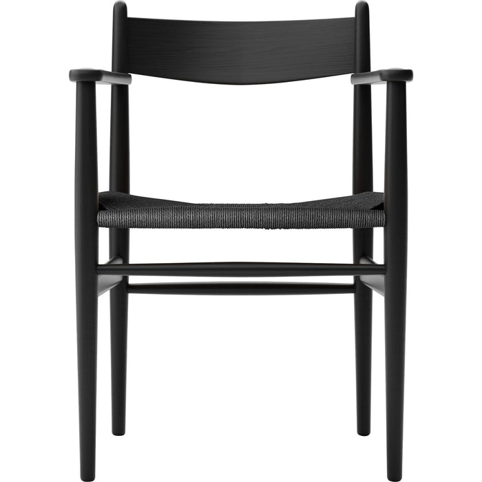 Photo of Carl Hansen - Ch37, Black lacquered oak, black braided paper string - Dining chairs - Hans J. Wegner - Black - Wood