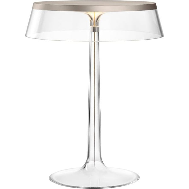 Photo of Bon Jour T Table Lamp Transparent, Matte Chrome Top