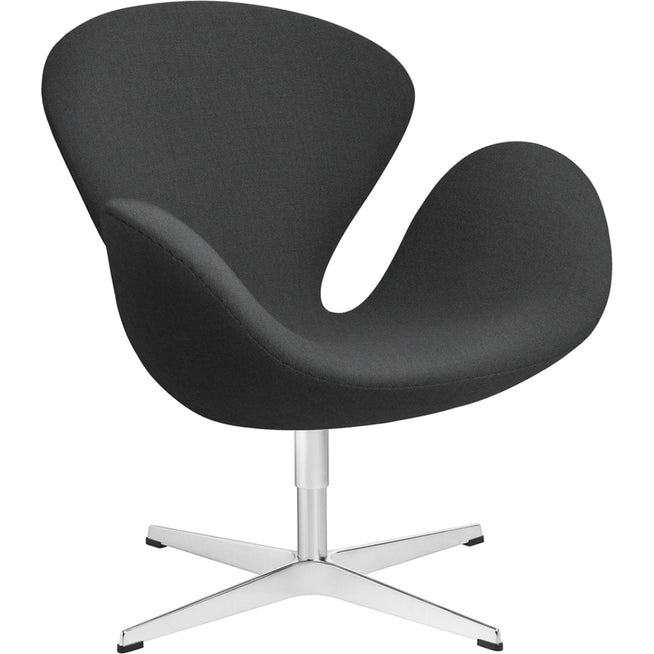 Photo of 3320 Swan Lounge Chair | Fabric | Satin Polished Steel Stand