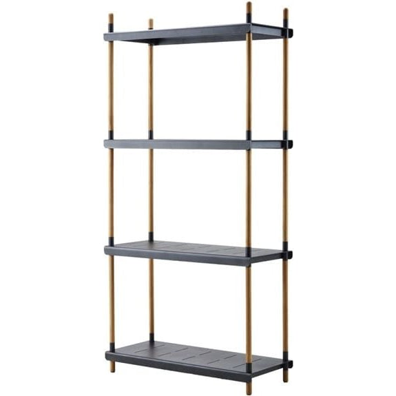 Photo of Frame Hyllsystem Komplett 205 Cm, Teak M/ Lava Grey Aluminium - Utomhusförvaring - Cane-line Design Team