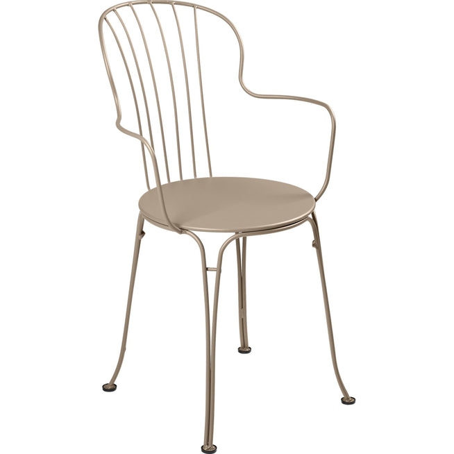 Photo of Opéra+ Armchair, Nutmeg - Outdoor dining chairs - Beige - Metal
