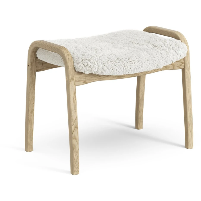 Lamini Children's Foot Stool Laquered Oak/sheep Skin
