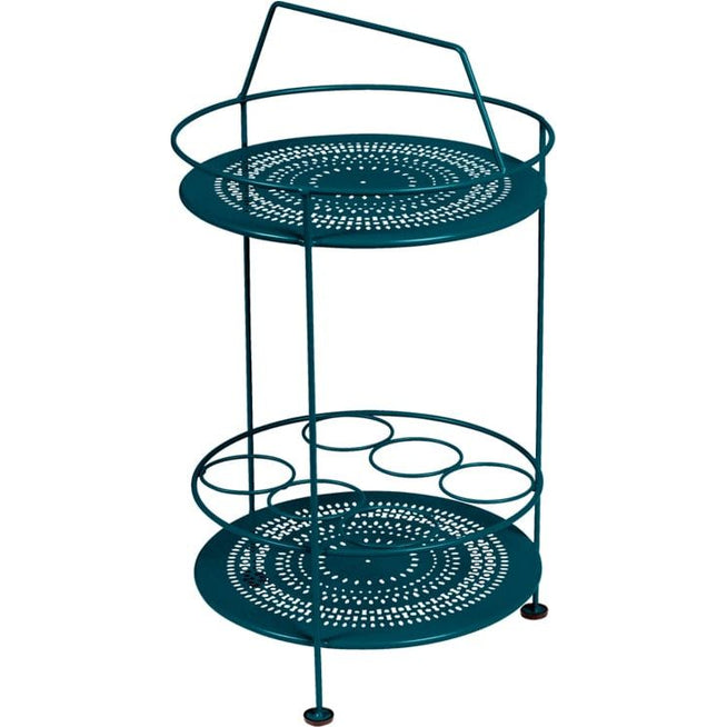 Photo of Montmartre Portable Bar, Acapulco Blue - Small Tables & Side Tables Outdoor - Blue - Metal