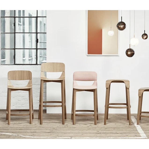 Leaf Bar Stool Low - Upholstered Seat