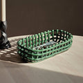 Thumbnail photo of Ceramic Basket - Kurv - Oval - Emerald Green - Ø30x H8,5 Cm
