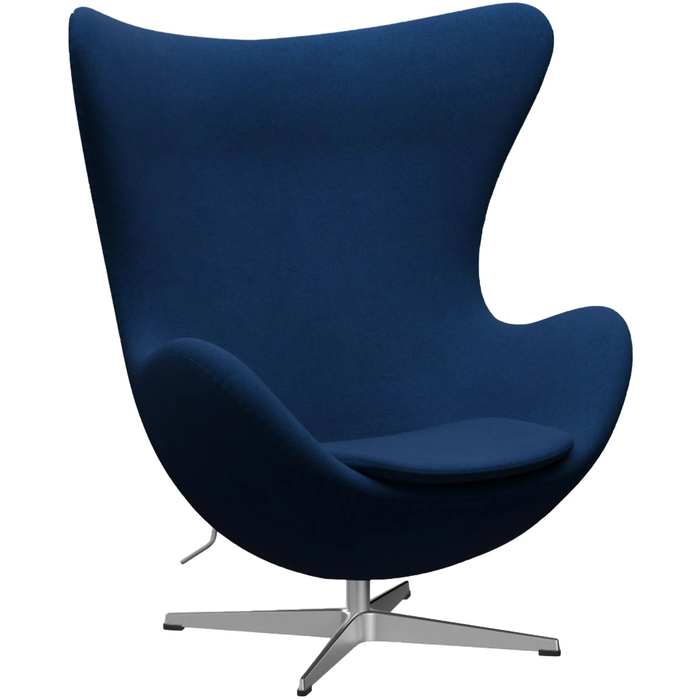 Photo of 3316 Egg, Fabric, Tone 132 - Swivel armchairs - Arne Jacobsen - Blue - Metal/foam