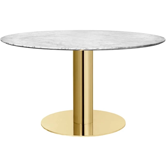 Gubi 2.0 Dining Table Marble White. Ø130