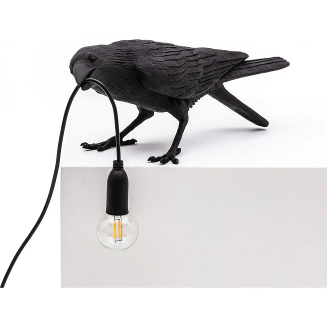 Photo of Bird Lamp Playing Black - Bordslampor - Marcantonio Raimondi Malerba - Svart