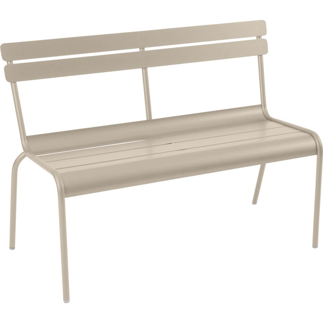 Photo of Luxembourg Bench With Backrest Nutmeg 14 - Garden Benches - Frédéric Sofia - Beige - Metal