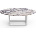 Thumbnail photo of Florence Coffee Table White Viola Marble. Ø90 Cm. White Stand