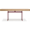 Thumbnail photo of Office Desk - Oak Top - Red Frame - Metal/wood